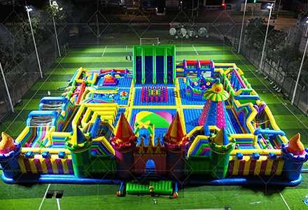 AirFunPro Unveils Giant 35 Meter Inflatable Theme park   A Breathtaking Nighttime Attraction