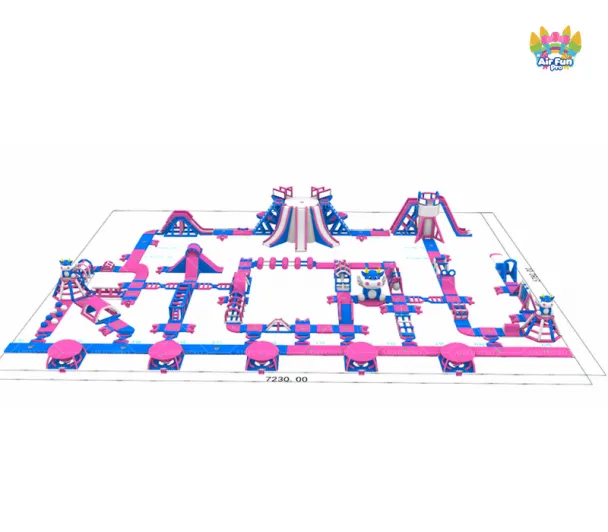 Commercial Grade PVC 72.3×57.8m Water Park