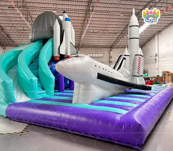 Space Exploration Themed 6x6x4m Inflatable Play Hub Inflatable Themepark