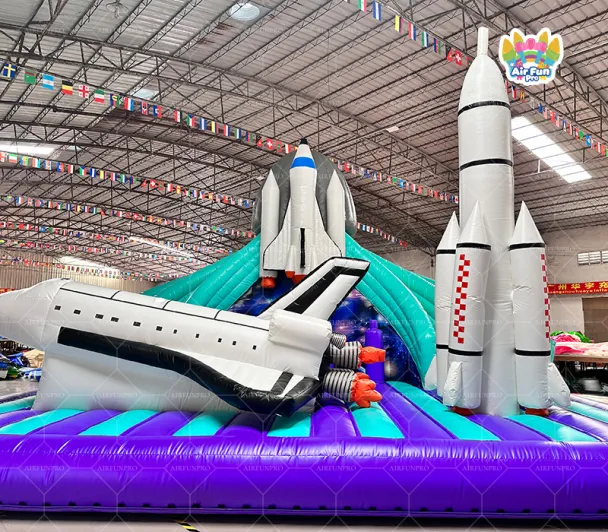 Space Exploration Themed 6x6x4m Inflatable Play Hub Inflatable Themepark