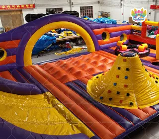 Custom Giant Inflatable Theme Park - Commercial Grade PVC Bounce House with Space Design, Slide & Climbing Wall, OEM/ODM Accepted