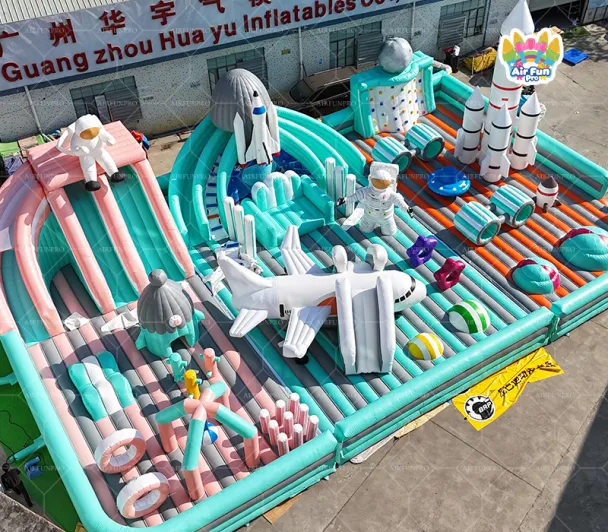 Custom Kids' Inflatable Castle Bouncy Playground - Commercial PVC Theme Park Trampoline, Giant Amusement Park Bounce House with Slide & Obstacles