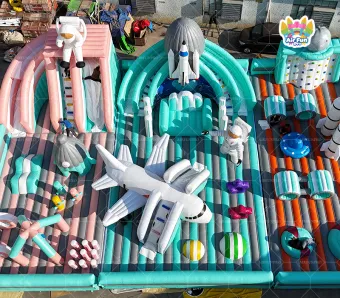 Custom Kids' Inflatable Castle Bouncy Playground - Commercial PVC Theme Park Trampoline, Giant Amusement Park Bounce House with Slide & Obstacles