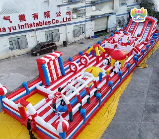 New Design Winter Themed Inflatable Bounce House Park Combo, Custom Logo/Size/Theme/Cartoon/Shape, Giant 50x40x5m Commercial PVC Bouncy Castle with Obstacle Zone & Maze