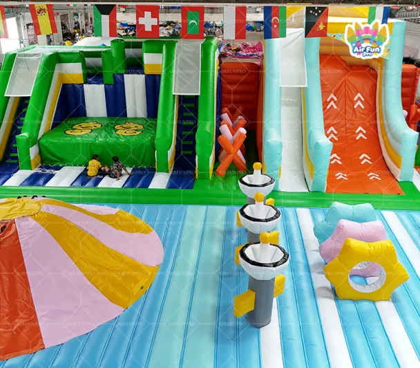 Custom Giant Inflatable Theme Park Playground for Outdoor/Indoor Use, Commercial Bounce House Combo with Slides Obstacles, Factory Direct Wholesale Sale