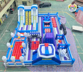 Hot Sale Wholesale Custom Large Inflatable Trampoline Park Playground 50+ Passengers Bounce House Kids Outdoor Fun PVC Theme Amusement for Party Rental