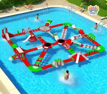 Colorful 45m x 40m Inflatable Water Park Project
