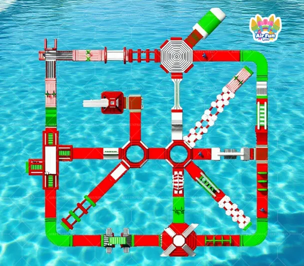 Colorful 45m x 40m Inflatable Water Park Project