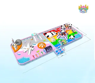 Customizable Panda-Themed Inflatable Water Castle Inflatable Water Sports Amusement Sea Water Park