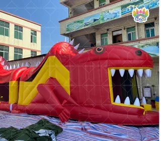 Giant Inflatable Obstacle Course: 60x60m Creature-Themed Adventure Zone