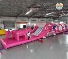 Pink Themed Inflatable Obstacle Course—Durable and Fun, Made with 0.55mm PVC