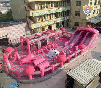 Giant Pink Inflatable Playground: Magical Fun for Events and Parks