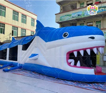 AirFunPro Giant Shark Inflatable Obstacle Course: Unleash Ocean-Themed Adventure