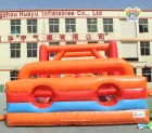 Orange-Red-Blue Dynamic Inflatable Obstacle Arena: A Vibrant Carnival of Multi-Dimensional Obstacles and Team Collaboration
