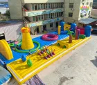 Blue & Yellow Fantasy Giant Inflatable Fun Kingdom: A Family-Friendly Play Landmark for All Ages