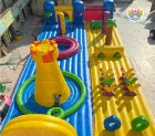 Blue & Yellow Fantasy Giant Inflatable Fun Kingdom: A Family-Friendly Play Landmark for All Ages