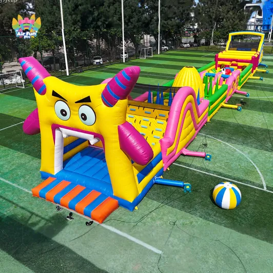 Monster-Themed Inflatable Obstacle Course – Commercial-Grade Fun for Events