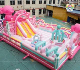 Pink Cute Elephant-Themed Inflatable Castle - A Fun Playground with Both Charm and Amusement