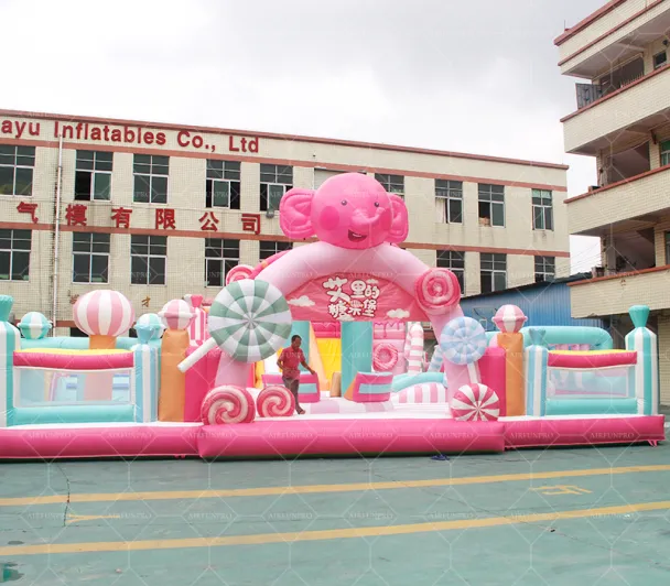 Pink Cute Elephant-Themed Inflatable Castle - A Fun Playground with Both Charm and Amusement