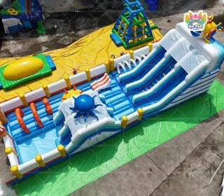Ocean-Themed Inflatable Play Castle A Cool Fun Playground Combining Amusement and Safety