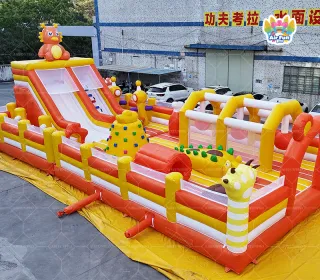 Conquer the Playground: A Dragon-Themed 15x7m Inflatable Fortress