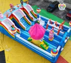 Rainbow Bunny-Themed Inflatable Castle A Cute Outdoor Gathering Place Filled with Fun