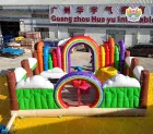 Rainbow Cloud Inflatable Castle A Color-Bursting Childlike Interactive Fun Playground