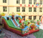 Cute Cartoon-Themed Inflatable Castle Multi-Area Interactive Outdoor Amusement Facility