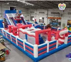 Red-Blue Themed Canopied Inflatable Castle An All-Weather Play Space Combining Safety and Fun