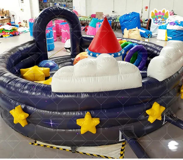 Interstellar Roaming Circular Inflatable Castle An Immersive Space-Themed Childlike Amusement Facility