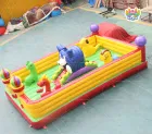 Cartoon Pet-Themed Inflatable Castle A Brightly Colored Parent-Child Interactive Play Space
