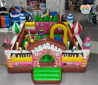 Colorful Dessert-Themed Inflatable Castle An Immersive Childlike Interactive Amusement Facility