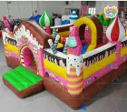 Colorful Dessert-Themed Inflatable Castle An Immersive Childlike Interactive Amusement Facility