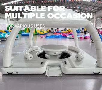 Sun-Shaded Marine Inflatable Float Platform: A Cozy Exclusive Spot for Seaside Relaxation