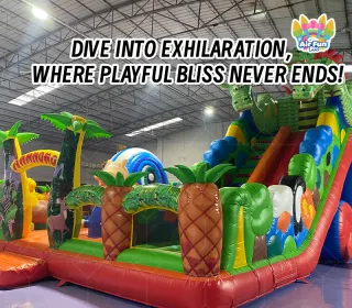 Jungle-Themed Inflatable Play Castle: A Childlike Joy Camp Boosted by 0.55mm PVC