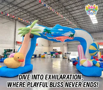 Water-Themed Inflatable Archway: Summer Event Decoration for Water Parks and Pool Parties