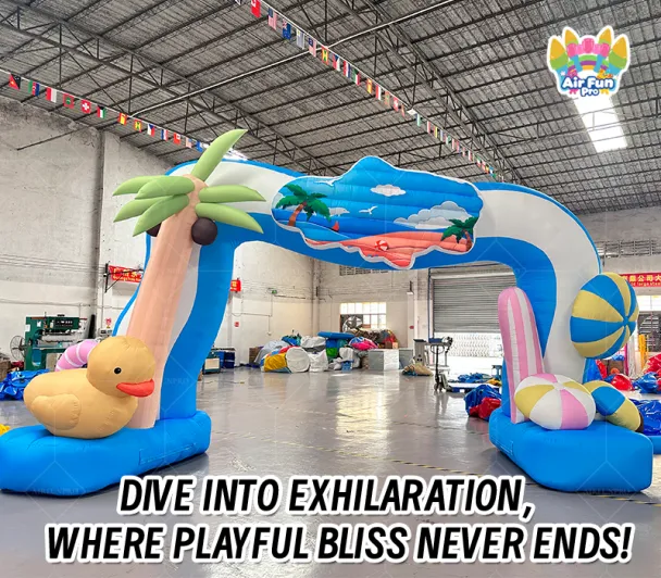 Water-Themed Inflatable Archway: Summer Event Decoration for Water Parks and Pool Parties