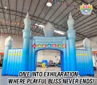 Castle-Themed Inflatable Arch – Beach Resort Entrance Decoration