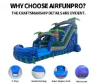 Azure Tropical Inflatable Water Slide: A Summer Sliding Joy Station with Cool Dual Lanes
