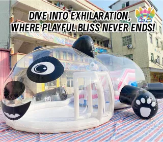 Outdoor Transparent PVC Waterproof Inflatable Bounce House Dome Fun Bubble Tent with Electric Air Blower 8-10ft