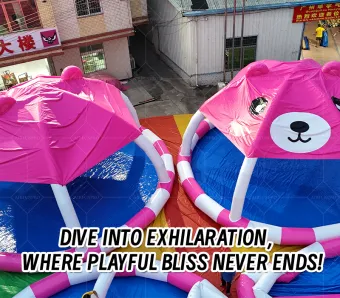 Cute Bear Shaded Inflatable Kids Pool: A Cool Play Nook for Summer Parent-Child Fun