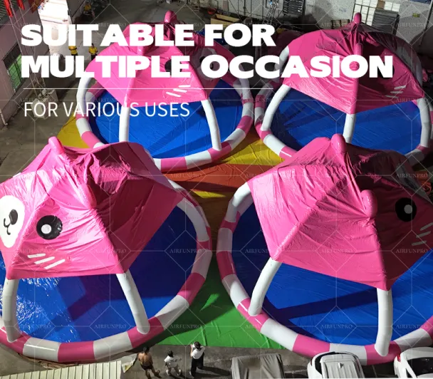 Cute Bear Shaded Inflatable Kids Pool: A Cool Play Nook for Summer Parent-Child Fun