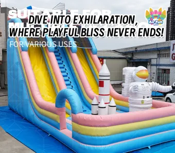 Outdoor Slide Astronaut Inflatable Double lane Dry Slide for Sale
