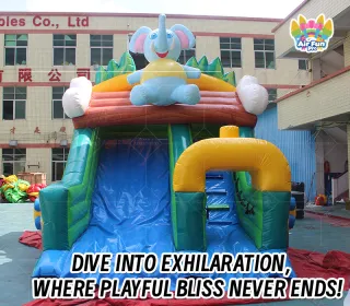 Animal-Themed Inflatable Slide (0.55mm PVC) – Premium Party Fun for Children