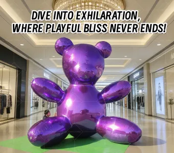 Violet Mirror Inflatable Giant Bear Sculpture: An Eye-Catching Art Installation for Commercial Scenarios