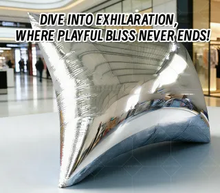 Iridescent Mirror Inflatable Pillow Seat: A Multi-functional Interactive Installation of Art and Comfort