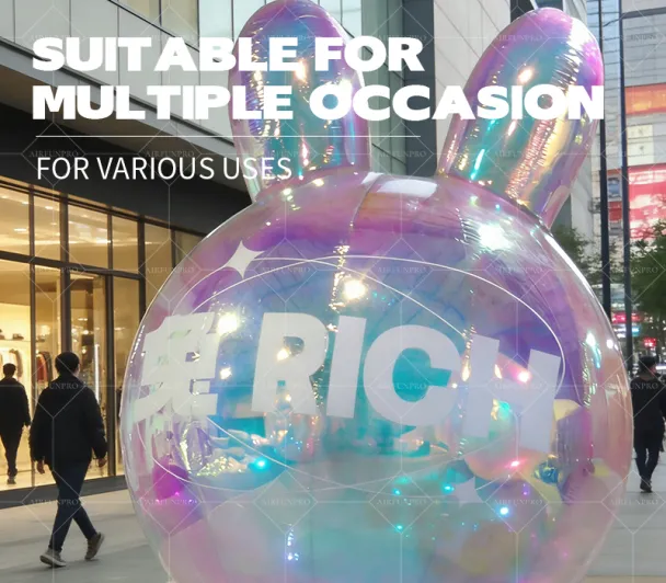 Iridescent Laser Rabbit Ear Inflatable Ball: An Eye-Catching Interactive Installation for Trendy Scenarios