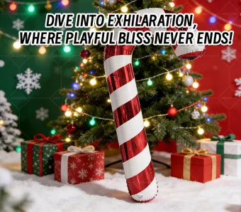 Red-White Stripe Inflatable Christmas Candy Cane: A Fun Atmosphere Embellishment for Festive Scenarios