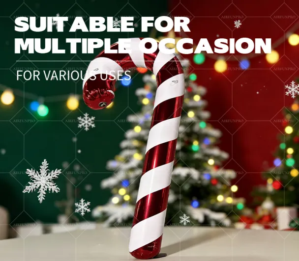 Red-White Stripe Inflatable Christmas Candy Cane: A Fun Atmosphere Embellishment for Festive Scenarios