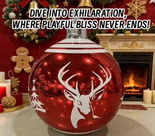 Red Mirror Reindeer Christmas Inflatable Ornament Ball: A Textured Atmosphere Core for Festive Scenarios